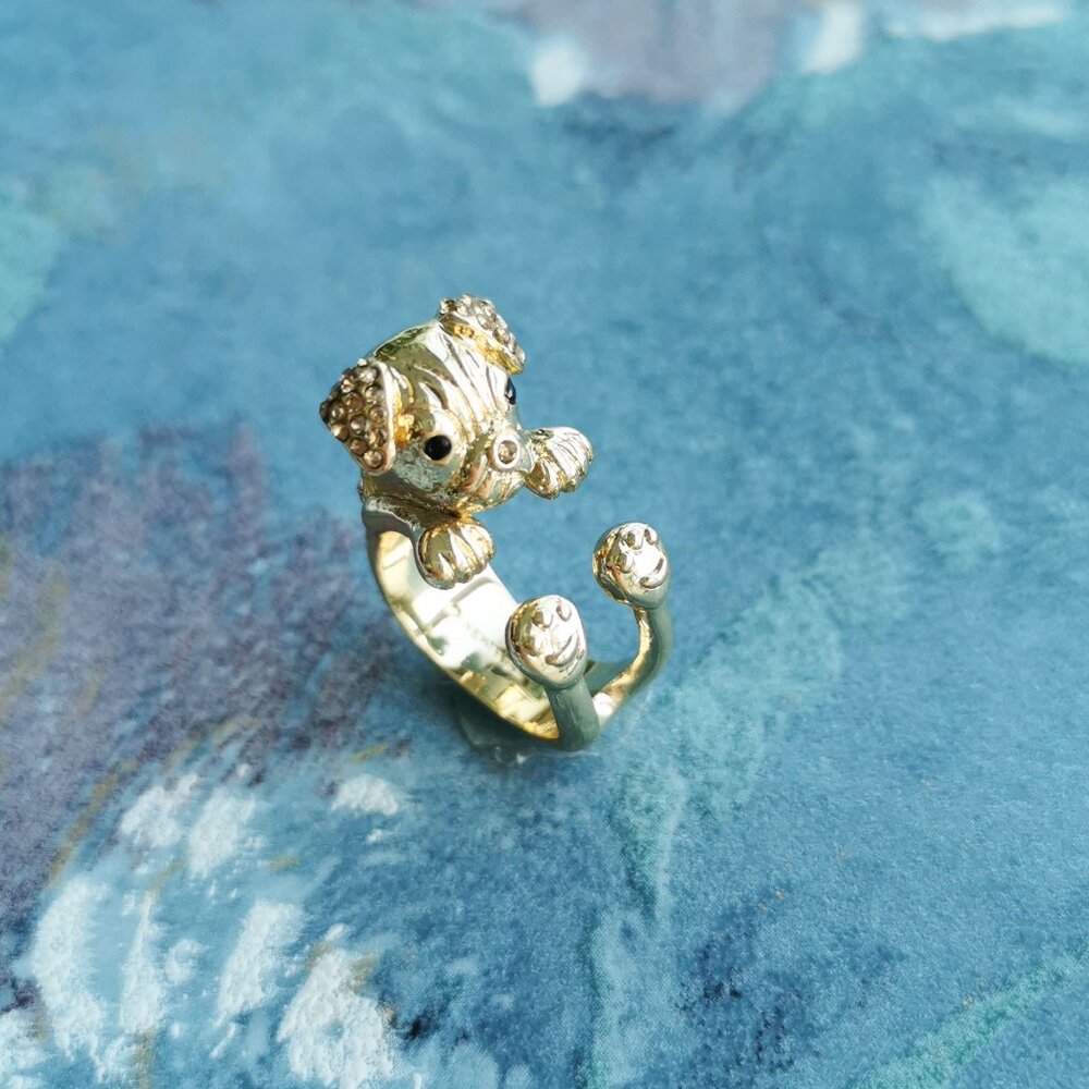 Kate Spade Puppy Gold Wrap Ring #6